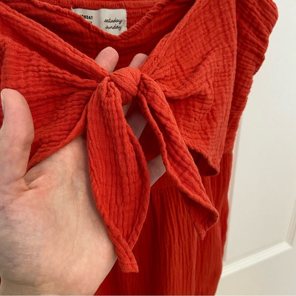 Anthropologie Gauze Wide Leg Romper Jumpsuit Bow Tie Front Medium - Picture 4 of 9